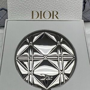 Christian Dior Beauty GWP gift Silver Quilted Compact Mirror NWB